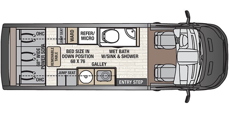 2022 Coachmen Beyond 22C RWD Class B floorplan