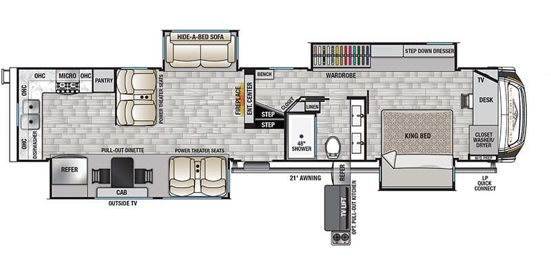 2022 Forest River Cedar Creek Champagne Edition 38EKS Fifth Wheel floorplan