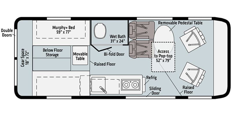 2023 Winnebago Solis 59PX Class B floorplan