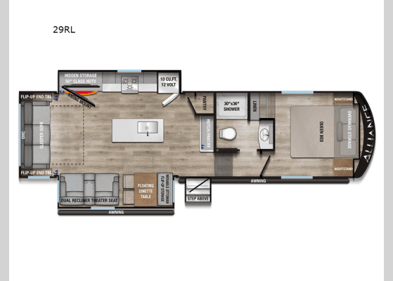 2026 Alliance RV Avenue All Access 29RL floorplan