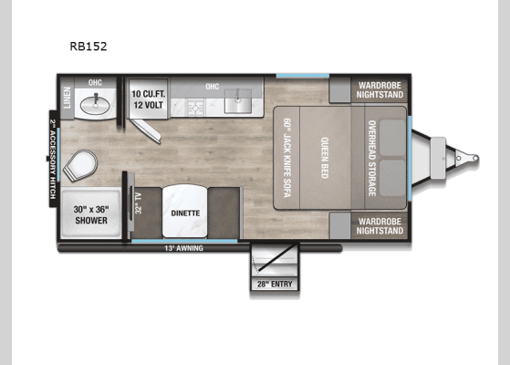 2026 Alliance RV Delta RB152 floorplan