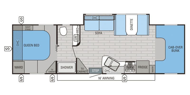 2016 Jayco Greyhawk 31FK Class C floorplan