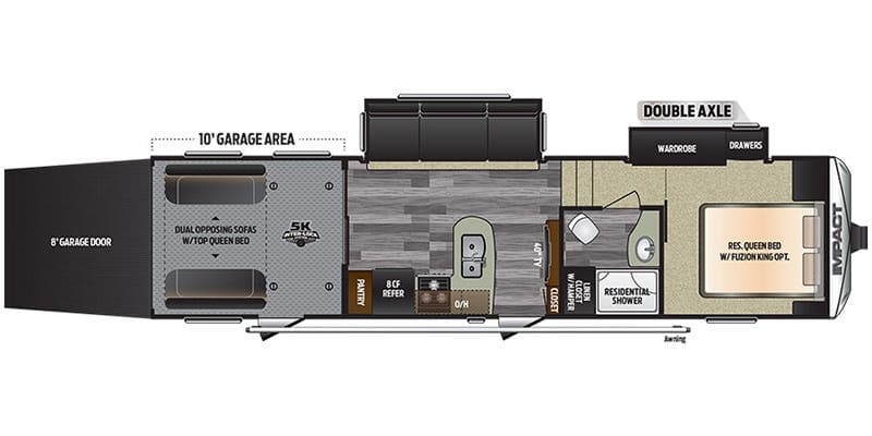 2018 Keystone Impact 311 Toy Hauler floorplan