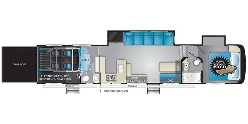 2019 Heartland Cyclone CY 4101 King Toy Hauler floorplan