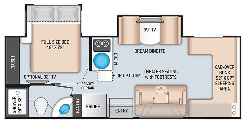 2021 Thor Motor Coach Four Winds Sprinter 24DS Class C floorplan